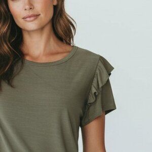 *CLEARANCE* Olive Ruffle Top